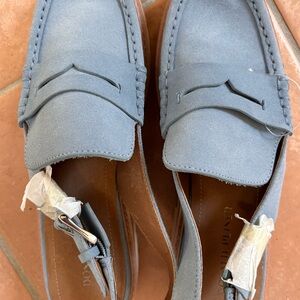 Donald J. Pliner Blue Leather Sling Back Loafer